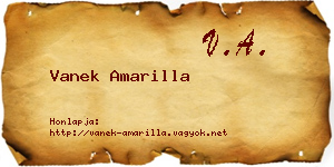 Vanek Amarilla névjegykártya